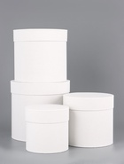 Набор круглых подарочных коробок 4 в 1 «Белизна», 20×19.5 ‒13×13 см 10963577