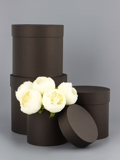 Набор круглых подарочных коробок 4 в 1 «Краски», черный, 20×20 - 13×13 см