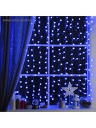 УЦЕНКА ЗАНАВЕС DECOR. "Ежики" IP20, УМС вилка, Ш:2 м, В:1.5 м, Н.С. LED-360-220V, 8 режимов, СИНИЙ 2 - Фото 7