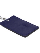 УЦЕНКА Бейдж-карман вертикальный, внешний карман 110×68 мм, внутренний 85×54 мм, кожзам, синий, лента 80×1.2 см - Фото 4