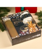 УЦЕНКА подарочный набор новогодний «Все мечты сбудутся»: Чай новогодний чёрный 50 г, крем-мед с клубникой 120 г, носки 36 - 39 размер, термос 500 мл - Фото 9