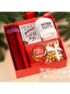 УЦЕНКА подарочный набор новогодний «С Новым годом», чай 50 г, крем-мед 120 г, носки 36-39 р, термос 500 мл, арахис в глазури 100 г - Фото 3