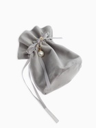 Мешочек подарочный с бусинойй, 13×9 см, бархатный, серый 10971132