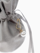 Мешочек подарочный с бусинойй, 13×9 см, бархатный, серый 10971132