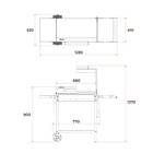 УЦЕНКА Мангал «MAH 203», 128.5×52×90.1 см, 2 мм, колеса, боковые полки, крышка - Фото 6
