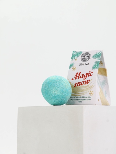 Бомбочка для ванны Magic snow, 40 г, аромат мятное волшебство, Ural Lab