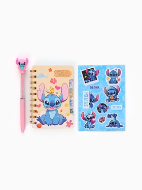 Подарочный набор: блокнот А6, 65 л, ручка, стикеры-наклейки, Стич