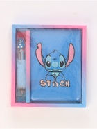 Блокнот пушистый и ручка многоцветная «Стич», голубой 10880125