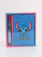 Блокнот пушистый и ручка многоцветная «Стич», голубой - Фото 4