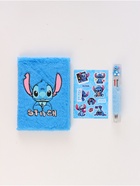 Блокнот пушистый и ручка многоцветная «Стич», голубой - Фото 6