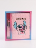 Блокнот пушистый и ручка многоцветная «Эйнджел», розовый - Фото 4