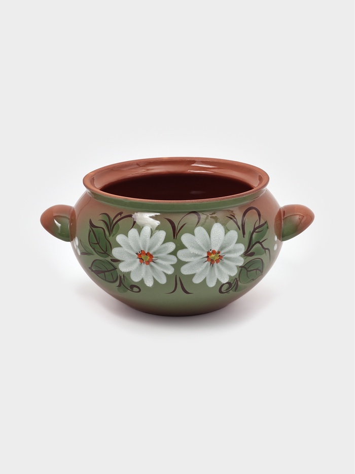 УЦЕНКА Жаровня «Ромашка» на зелёном, 2 л, нет крышки - Фото 1