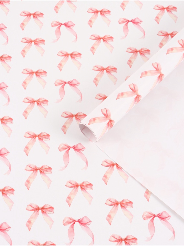 Бумага упаковочная глянцевая «Бантики», 50×70 см - Фото 1