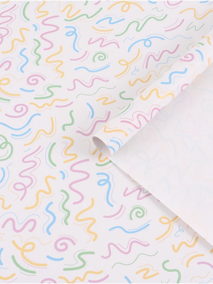 Бумага упаковочная глянцевая «Конфетти», 50×70 см - Фото 1