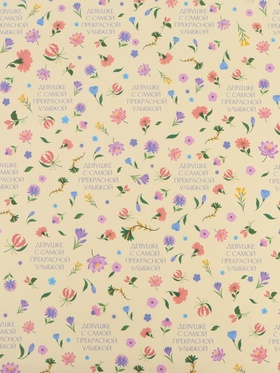 Бумага упаковочная крафтовая «Девушке», 70?100 см (комплект 10 шт)