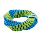 Игрушка для собак Mr.Kranch "Плетеное кольцо-спираль", диаметр 12 см, зеленая, голубая 10913926
