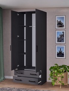 УЦЕНКА Шкаф платяной Дуэт, 800х480х2200, серый графит 10971497
