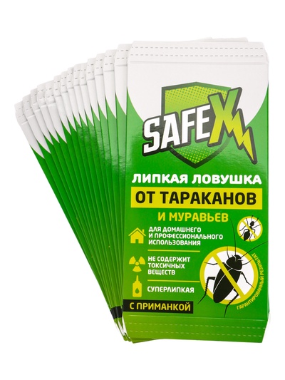 Средство от тараканов, муравьев Клеевая-ловушка SAFEX, набор 15 шт.