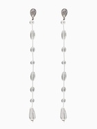 Серьги на леске «Капля росы», белые в серебре 10918158