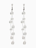 Серьги на леске «Капля росы. Веточка», белые в серебре - фото 809381907