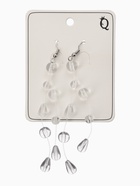 Серьги на леске «Капля росы. Веточка», белые в серебре - фото 809381908