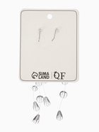 Серьги на леске «Капля росы. Веточка», белые в серебре - фото 809381909