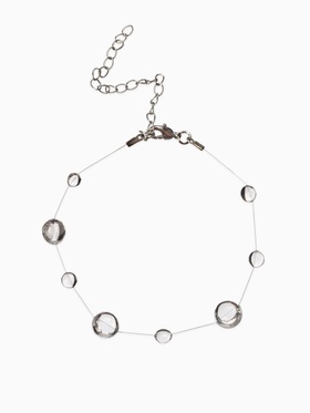 Браслет на леске "Капля росы", цвет былй в серебре