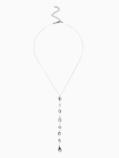 Кулон на леске «Капли росы», белый в серебре