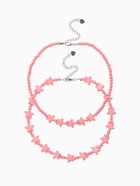 Бусы детские «Выбражулька. Звезды», набор 2 шт. розовые - фото 63635560