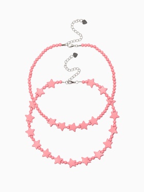Бусы детские «Выбражулька. Звезды», набор 2 шт. розовые