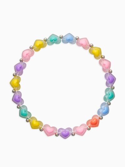 Бусы детские «Выбражулька. Сердце», цветные в серебре