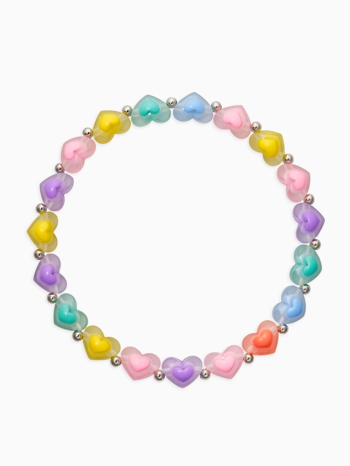 Бусы детские «Выбражулька. Сердце», цветные в серебре - Фото 1