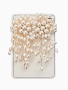 Серьги жемчуг «Россыпь в цветке», белые в золоте 10932522