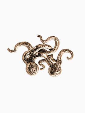 Брошь для кармана «Осьминог», цвет чернёное золото