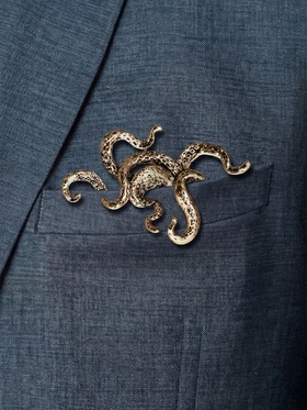 Брошь для кармана «Осьминог», цвет чернёное золото 10936417