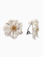 Клипсы «Цветочки», белая в золоте (комплект 2 шт) - фото 63635580