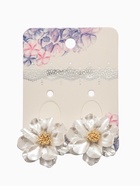 Клипсы «Цветочки», белая в золоте (комплект 2 шт) - фото 63635582