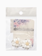 Клипсы «Цветочки», белая в золоте (комплект 2 шт) - фото 63635584