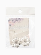 Клипсы «Цветочки», белая в серебре (комплект 2 шт) - фото 63635589