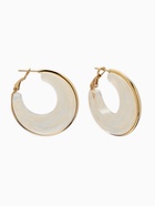 Серьги-кольца акрил «Тренд», цвет молочный в золоте - Фото 1