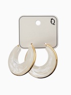 Серьги-кольца акрил «Тренд», цвет молочный в золоте - Фото 3