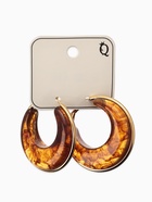Серьги-кольца акрил «Тренд», янтарные в золоте 10936431