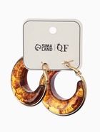 Серьги-кольца акрил «Тренд», янтарные в золоте 10936431