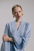 Серьги-кольца акрил «Тренд», янтарные в золоте - Фото 8