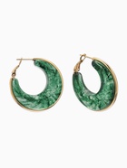 Серьги-кольца акрил «Тренд», цвет изумрудный в золоте - Фото 1