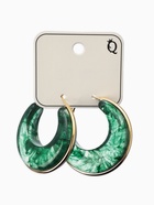 Серьги-кольца акрил «Тренд», цвет изумрудный в золоте - Фото 4