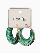 Серьги-кольца акрил «Тренд», цвет изумрудный в золоте - Фото 5