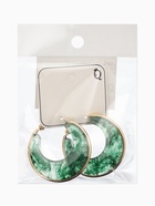 Серьги-кольца акрил «Тренд», цвет изумрудный в золоте - Фото 5
