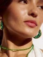 Серьги-кольца акрил «Тренд», цвет изумрудный в золоте - Фото 2