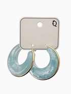 Серьги-кольца акрил «Тренд», голубые в золоте 10936433